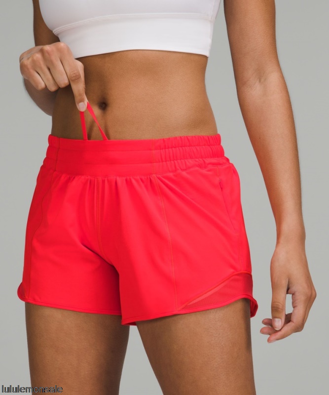 Lululemon Damen DELULU273 | Hotty Hot Low-rise Lined Short 4 Carnation Red